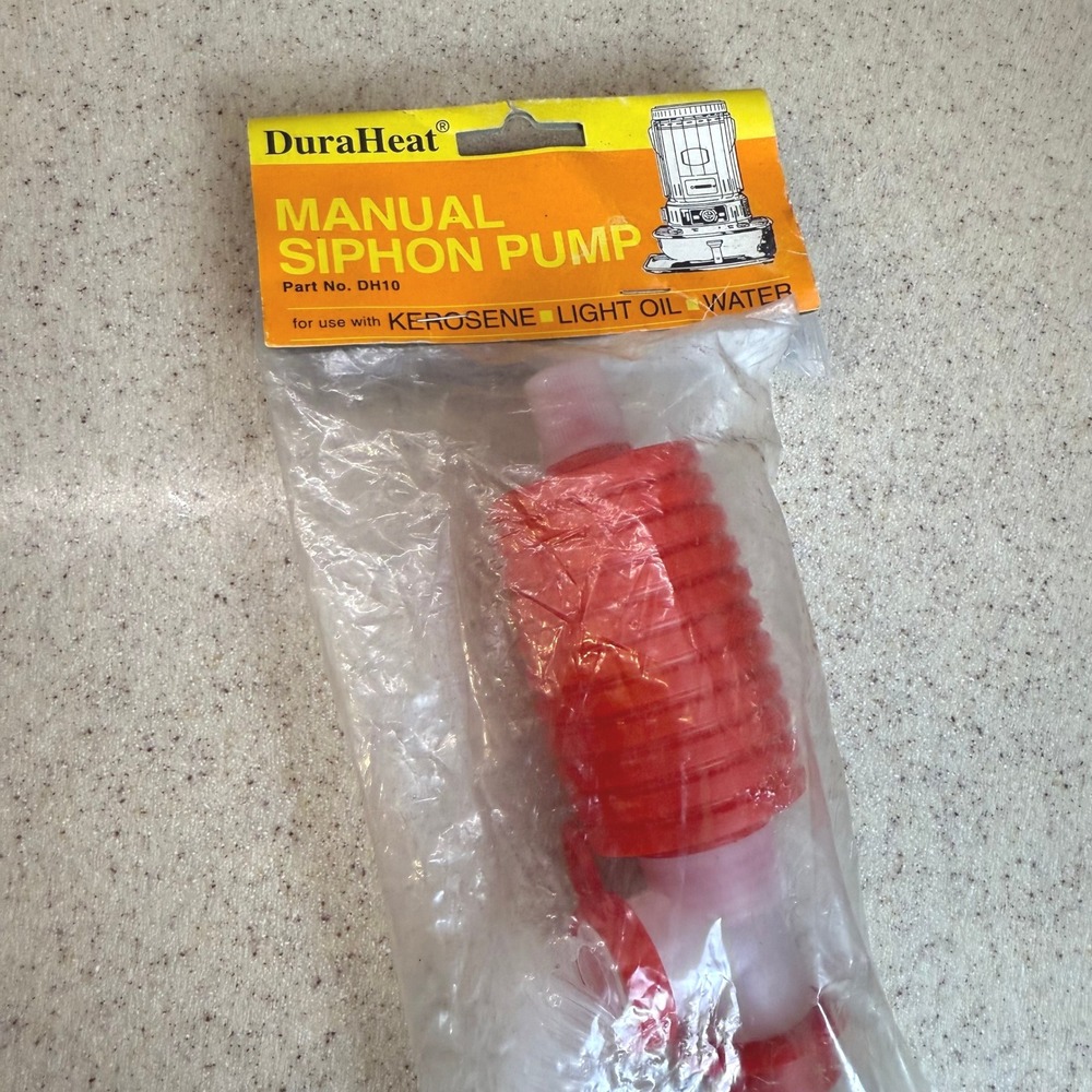 NEW‎ DuraHeat DH10 Manual Siphon Pump for Kerosene Light Oil Water Red Clear